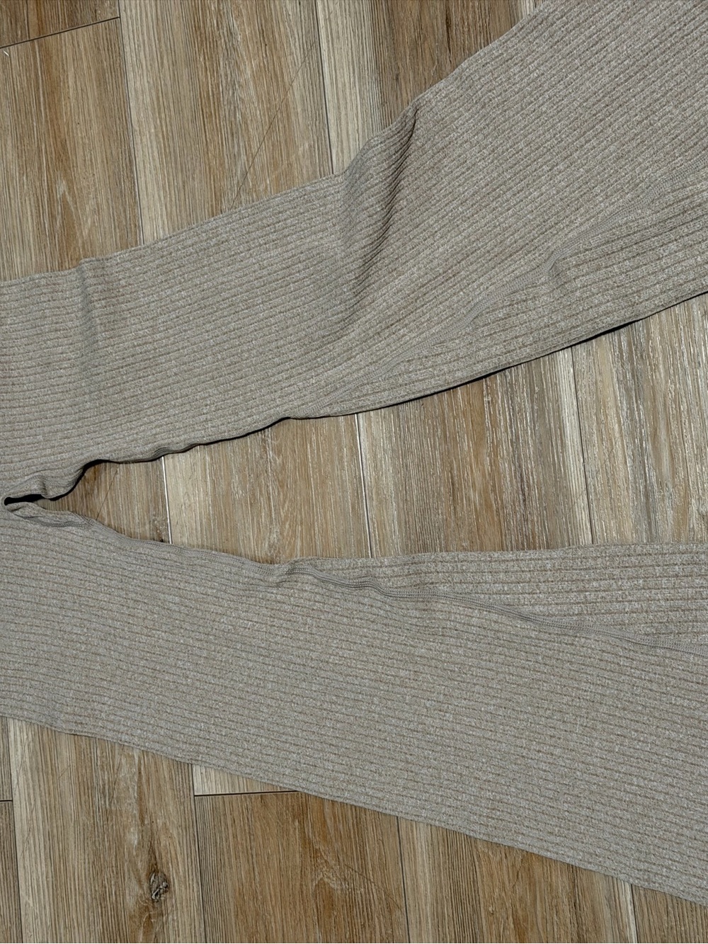 SHEIN Ribbed High-Waist Leggings in Taupe